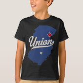 Union New Jersey Nj Map T-shirt (Voorkant)