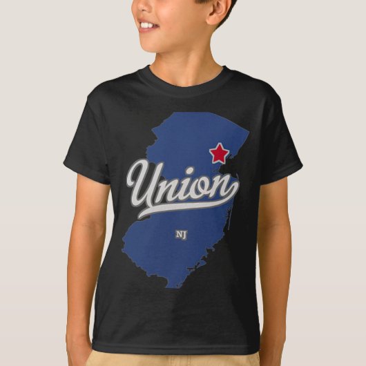Union New Jersey Nj Map T-shirt (Voorkant)