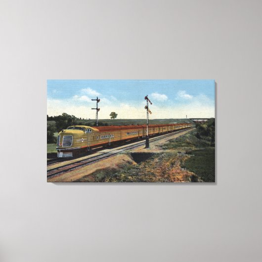 Union Pacific Streamliner "City of Denver" Canvas Afdruk (Voorkant)