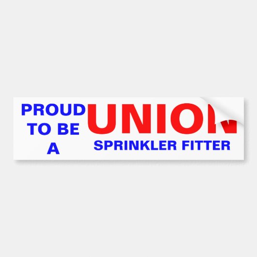 UNION SPRINKLER FITTER BUMPERSTICKER (Voorkant)