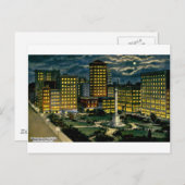 Union Square by Night, San Francisco, Cal. ~ 1910 Briefkaart (Voorkant / Achterkant)