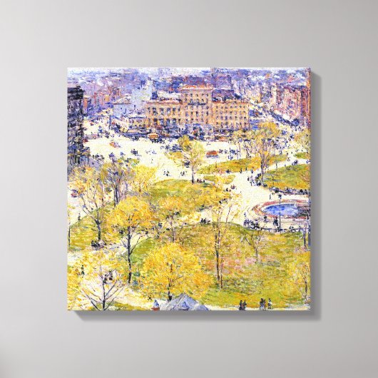 Union Square in Spring door Frederick Childe Hassa Canvas Afdruk (Voorkant)