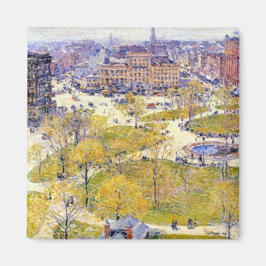 Union Square in Spring door Frederick Childe Hassa Magneet (Voorkant)