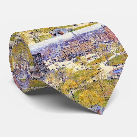 Union Square in Spring door Frederick Childe Hassa Stropdas (Opgerold)