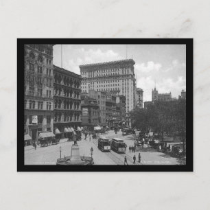 Union Square, New York City, 1906, Trolly, Lincoln Briefkaart