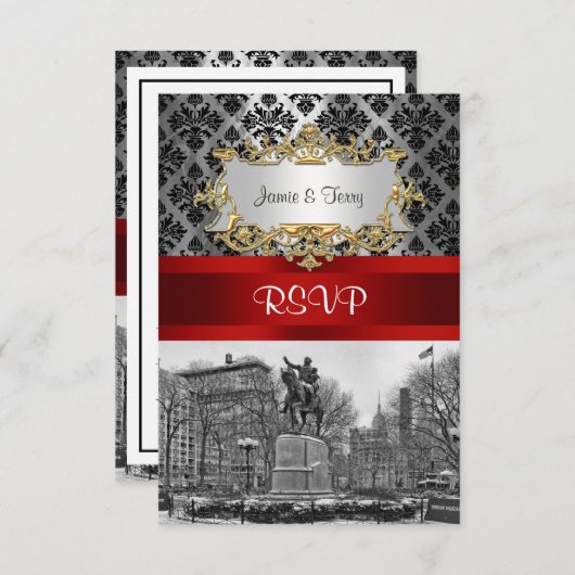 Union Square NYC Black Damask 211 RSVP 2 (Voorkant / Achterkant)