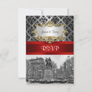 Union Square NYC Zwarte Damask 211 RSVP 2 Kaartje