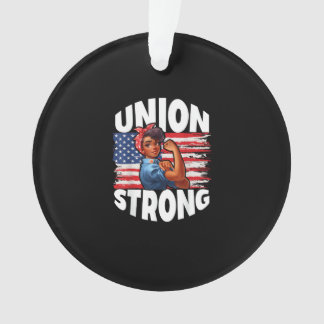 Union Strong Happy Labor Day Amerikaanse vlag deco Ornament