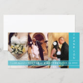 UNION TURQUOISE | CARTE DE REMERCIEMENTS mariage (Devant / Derrière)