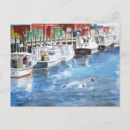 Union Wharf Portland, Maine Waterverf Briefkaart