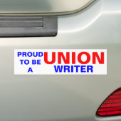 UNION WRITER BUMPERSTICKER (Op auto)