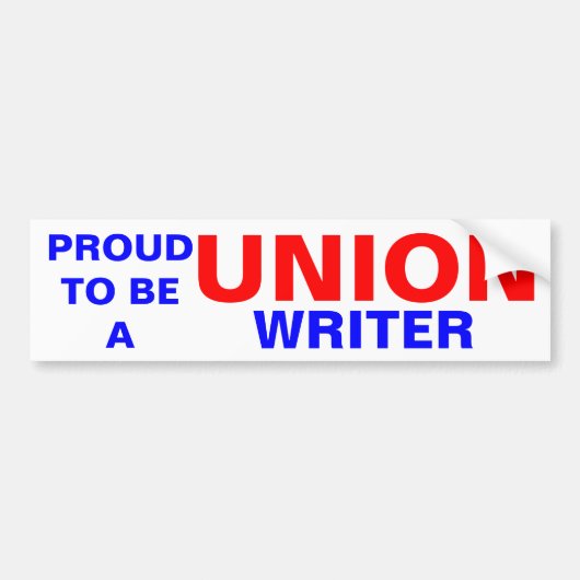 UNION WRITER BUMPERSTICKER (Voorkant)