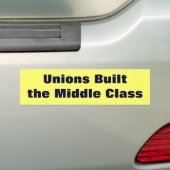 Unions gebouwd in de middenklasse bumpersticker (Op auto)