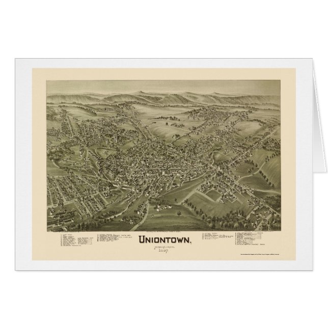 Uniontown, PA Panoramic Map - 1897 (Voorkant Horizontaal)