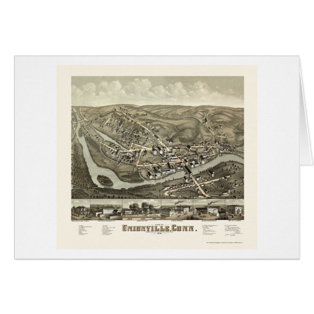 Unionville, carte panoramique de CT - 1878 (Devant horizontal)