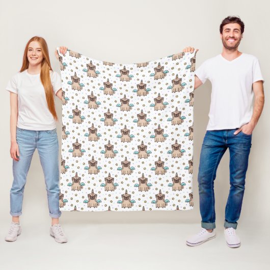 Unipug Pattern Fleece Deken (In situ)