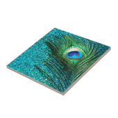 Uniqe Aqua Peacock Tegeltje (Zijkant)