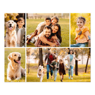 Unique 5 Photo Collage Simple Blanc