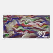 Unique Abstrait en marbre coloré Liquide Mousepad (Recto)