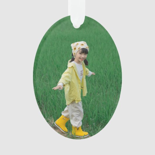 Unique Acrylic Oval Ornament Featuring Your Image (devant)