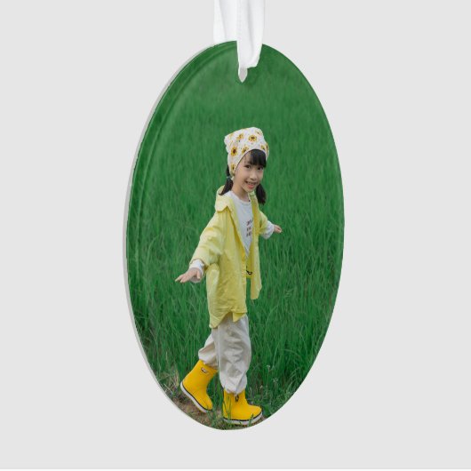 Unique Acrylic Oval Ornament Featuring Your Image (devant)