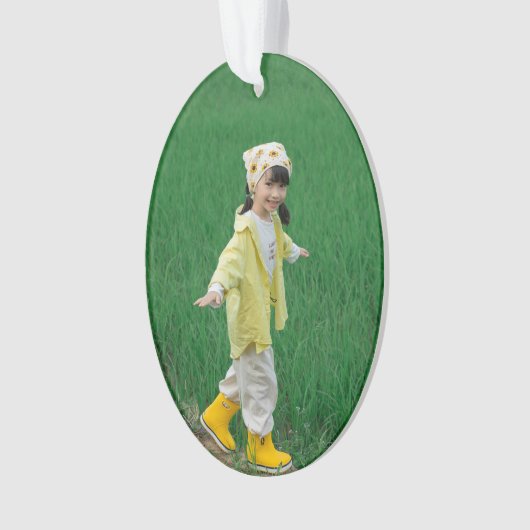 Unique Acrylic Oval Ornament Featuring Your Image (devant)