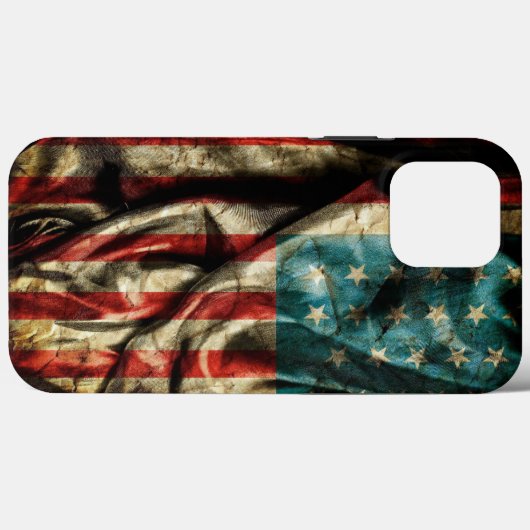 Unique American Flag iPhone 13 Pro Max Coque (Verso (horizontal))