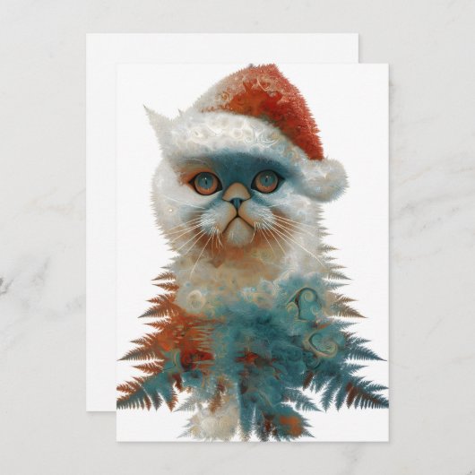 Unique and Unusual Christmas Cards Abstract Cats Feestdagenkaart (Voorkant / Achterkant)