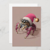 Unique and Unusual Christmas Cards jumping spider Feestdagenkaart (Voorkant / Achterkant)