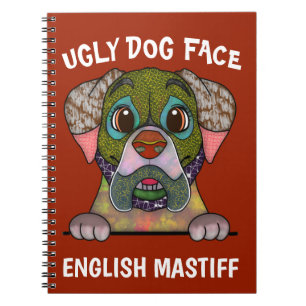 Unique anglais Mastiff laide Carnet visage chien