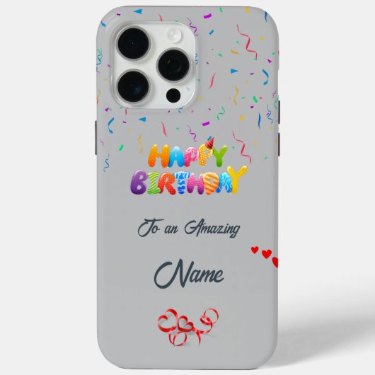 Unique Anniversaire iPhone 15 Pro Max Coque (Verso)