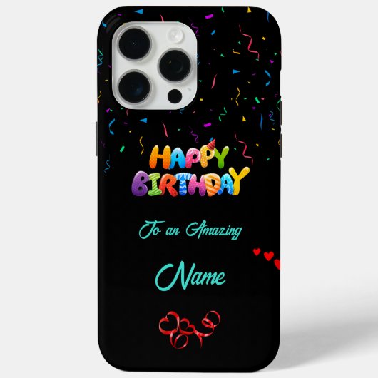 Unique Anniversaire iPhone 15 Pro Max Coque (Verso)