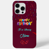Unique Anniversaire iPhone 15 Pro Max Coque (Verso)