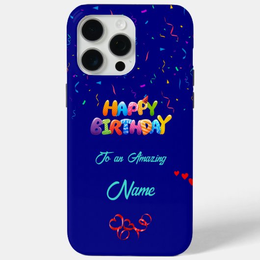 Unique Anniversaire iPhone 15 Pro Max Coque (Verso)
