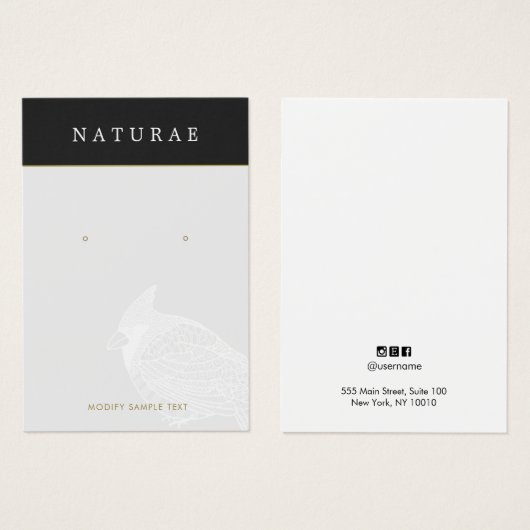 Unique Artistic Oiseau Élevant Bijoux Display (Devant & derrière)