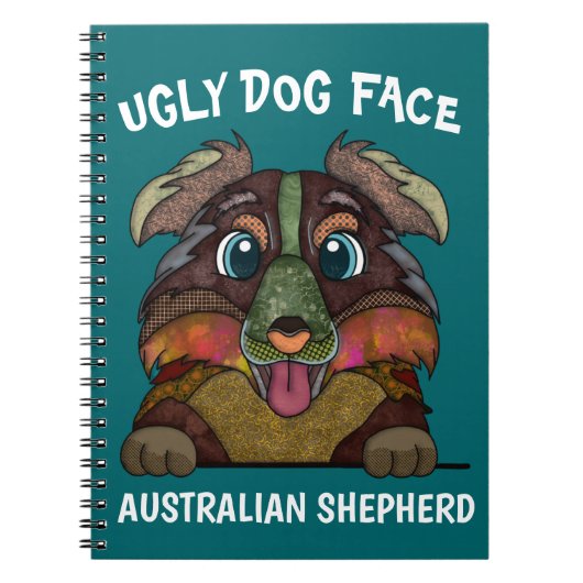 Unique Australian Shepherd laide Carnet visage chi (Devant)
