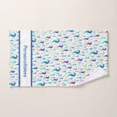 unique, beau, coloré, motif peint un gre (Serviette à main)