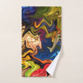 unique, belle, coloré, peint motif un vert (Serviette à main)