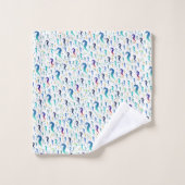 unique, belle, coloré, peint motif un vert (Gant de toilette)