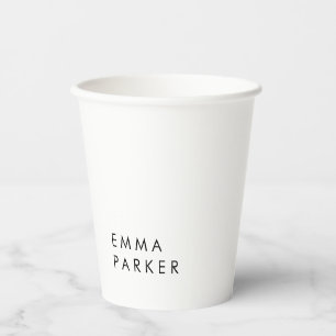 Unique Black White Trendy Jouw naam toevoegen Papieren Bekers