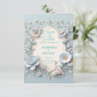 Unique bleu et blanc enregistrer la carte de date