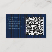 Unique bleu foncé QR Code Carte de visite Classy (Dos)