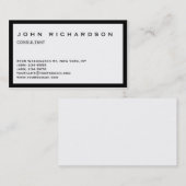 Unique Bordure noire Carte de visite personnel bla (Devant / Derrière)