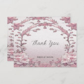 Unique Carte de remerciements floral rose (Devant / Derrière)