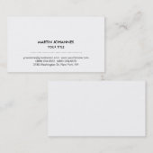 Unique Carte de visite blanc chic professionnel si (Devant / Derrière)