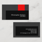 Unique Carte de visite de photographie rouge gris  (Devant / Derrière)