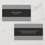 Unique Carte de visite gris élégant et élégant (Devant / Derrière)