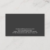 Unique Carte de visite gris monogramme (Dos)