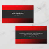 Unique Carte de visite gris rouge élégant (Devant / Derrière)