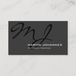 Unique Carte de visite Monogram Grey